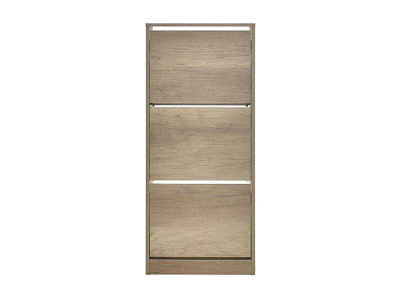 Mueble Zapatero con Tres cajones abatibles (119x73x26 cm)(Roble) - Buyqualia
