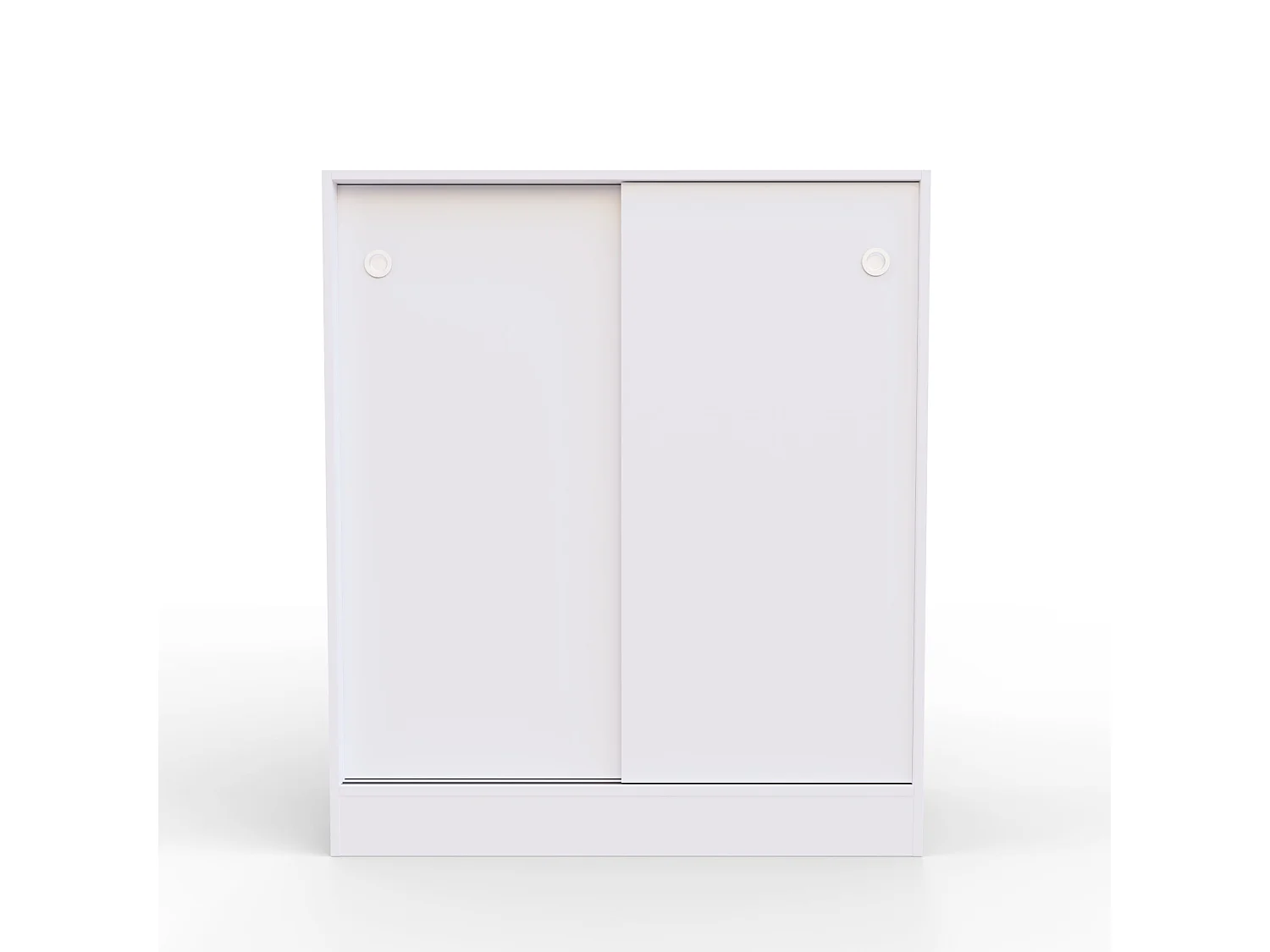 Armario bajo Puertas correderas con estantes Multiusos Zapatero estantería Oficina (White) - Buyqualia