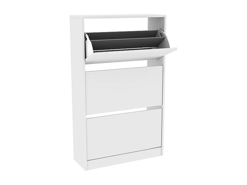 Mueble Zapatero con Tres cajones abatibles en Color (Blanco) 119x73x26 cm - Buyqualia