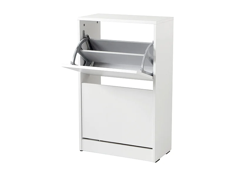 Mueble Zapatero Estrecho con Dos cajones abatibles en Color (Blanco) - Buyqualia