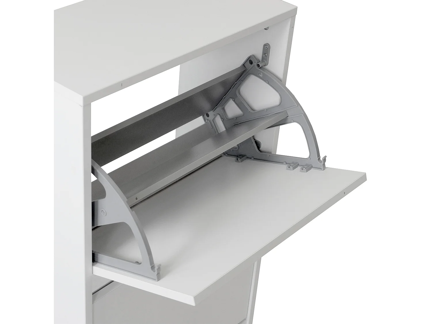 Mueble Zapatero Estrecho con Dos cajones abatibles en Color (Blanco) - Buyqualia