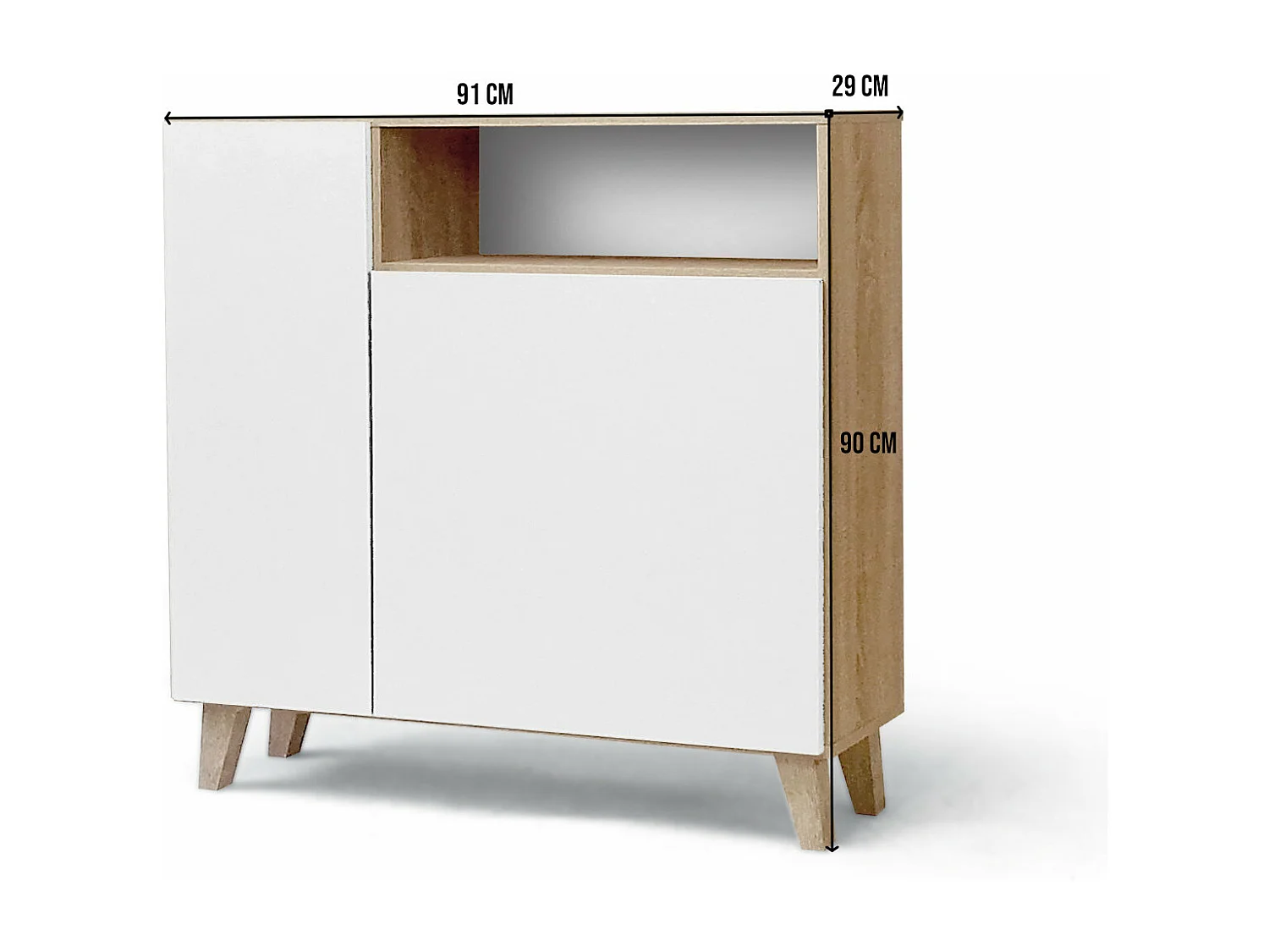 Zapatero recibidor Estrecho en Color (Cambrian - Blanco) - Buyqualia