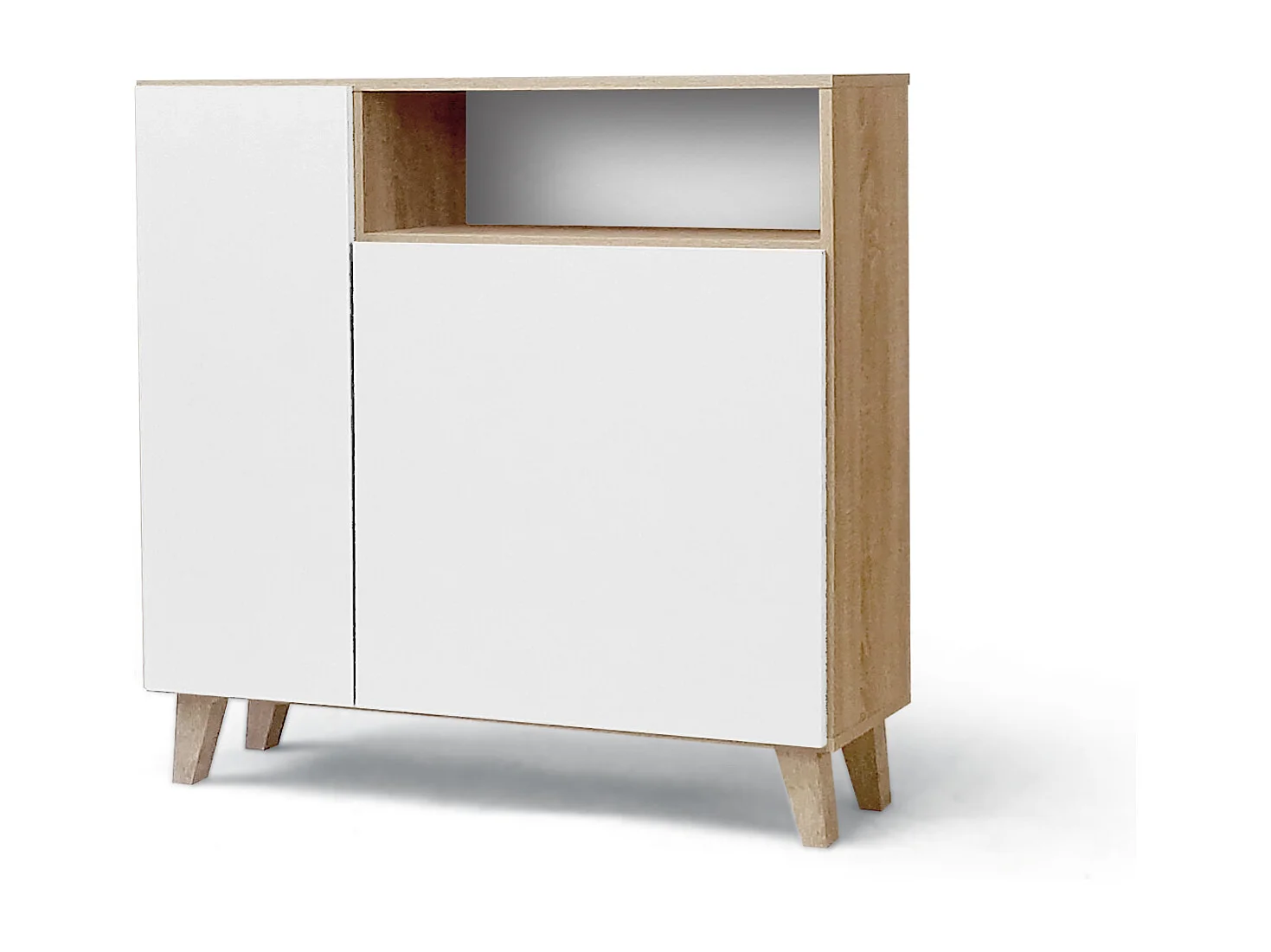 Zapatero recibidor Estrecho en Color (Cambrian - Blanco) - Buyqualia