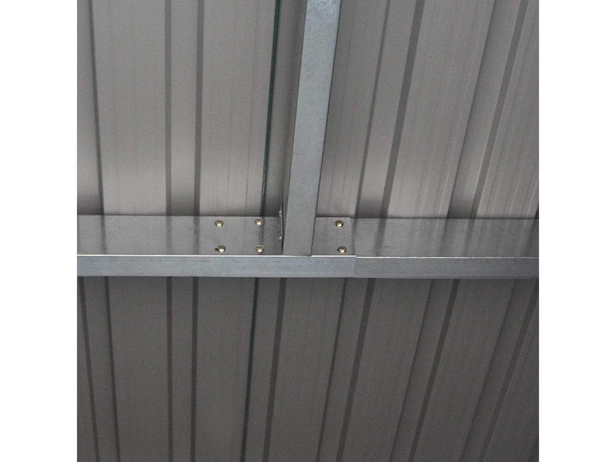 Buiten opslag tuinschuur met schuifdeur gereedschap tuinhuis 213 x 130 x 173cm (Donkergrijs) SF5504