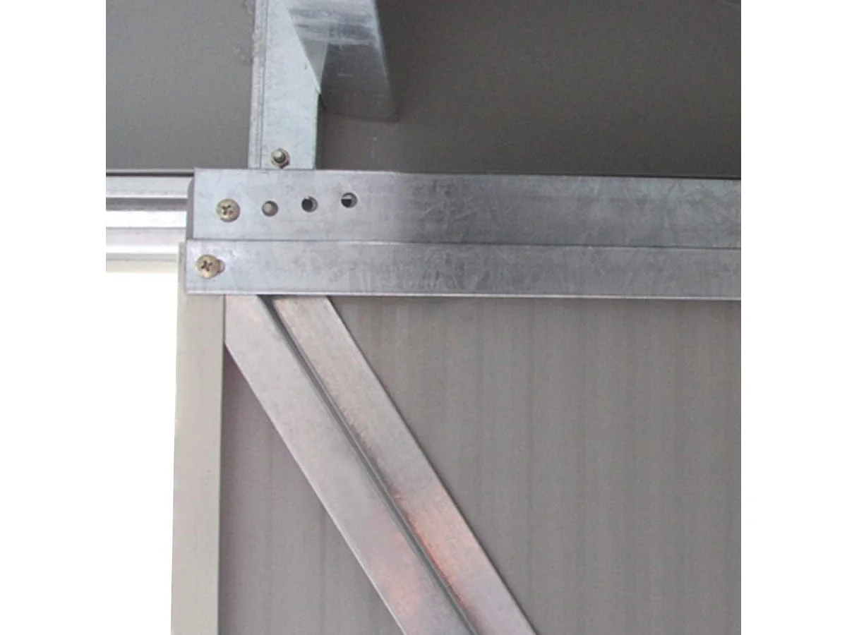 Buiten opslag tuinschuur met schuifdeur gereedschap tuinhuis 213 x 130 x 173cm (Donkergrijs) SF5504