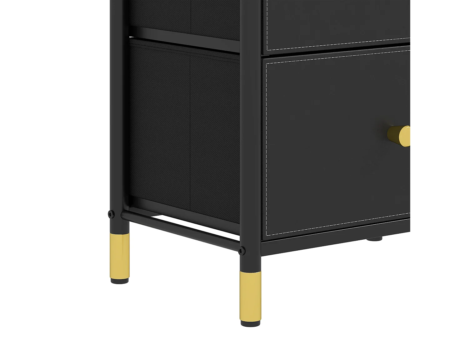 YITAHOME Commode à 4 tiroirs en Tissu et Grand Espace de Rangement - Commode à 4 tiroirs - Commodes en Cuir - Noir