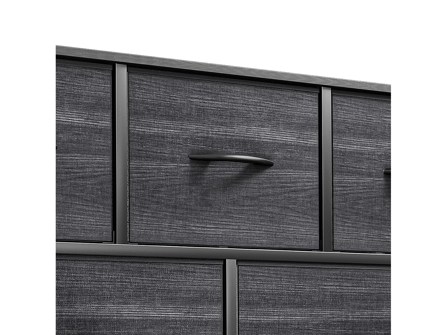 YITAHOME Commode - 5 Tiroirs en Tissu Commode Chambre Meuble de Rangement - Cadre en Métal - Salon - Grain de Bois Noir