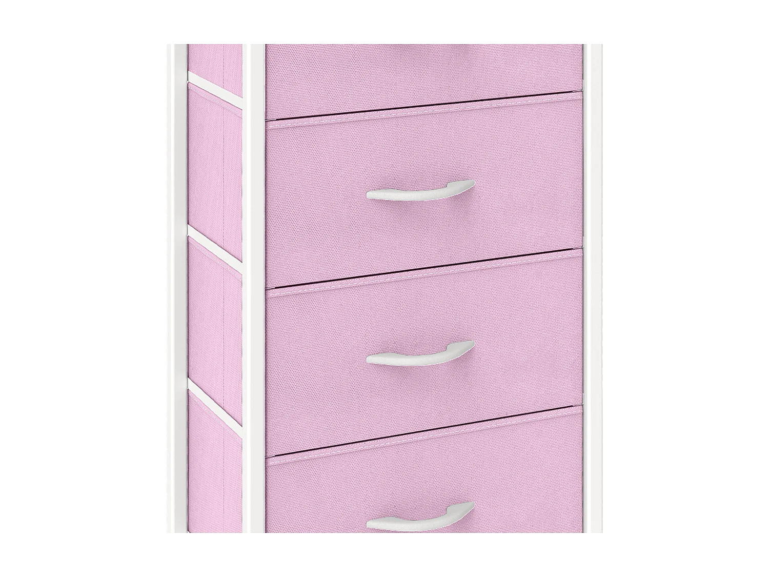 YITAHOME Commode - 4 Tiroirs en Tissu Commode Chambre Meuble de Rangement - Cadre en Métal - Salon - Rose