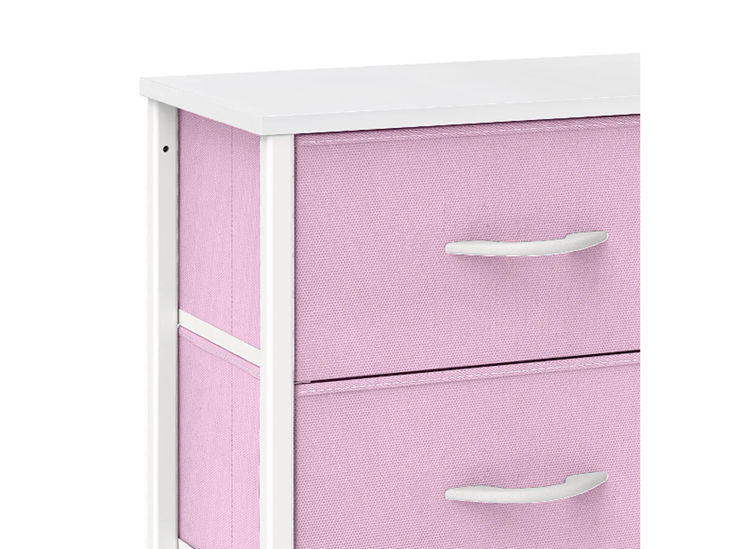 YITAHOME Commode - 4 Tiroirs en Tissu Commode Chambre Meuble de Rangement - Cadre en Métal - Salon - Rose
