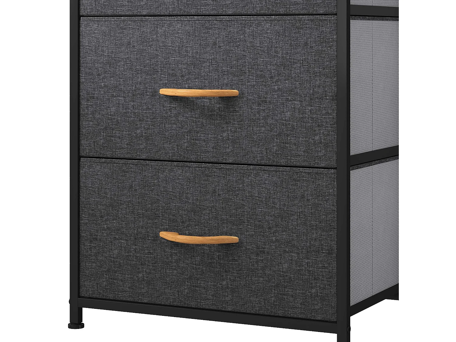 YITAHOME Commode - 4 Tiroirs en Tissu Commode Chambre Meuble de Rangement - Cadre en Métal - pour Chambre à Coucher - Salon - Gris Profond