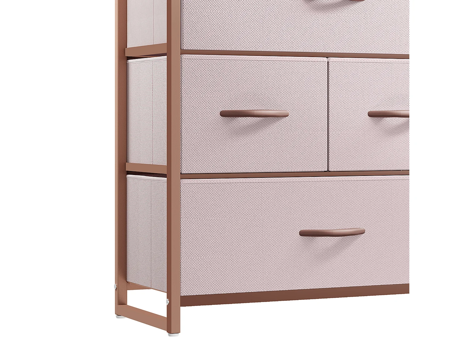 YITAHOME Commode - 7 Tiroirs en Tissu Commode Chambre Meuble de Rangement - Cadre en Métal - Moderne - Salon - Rose