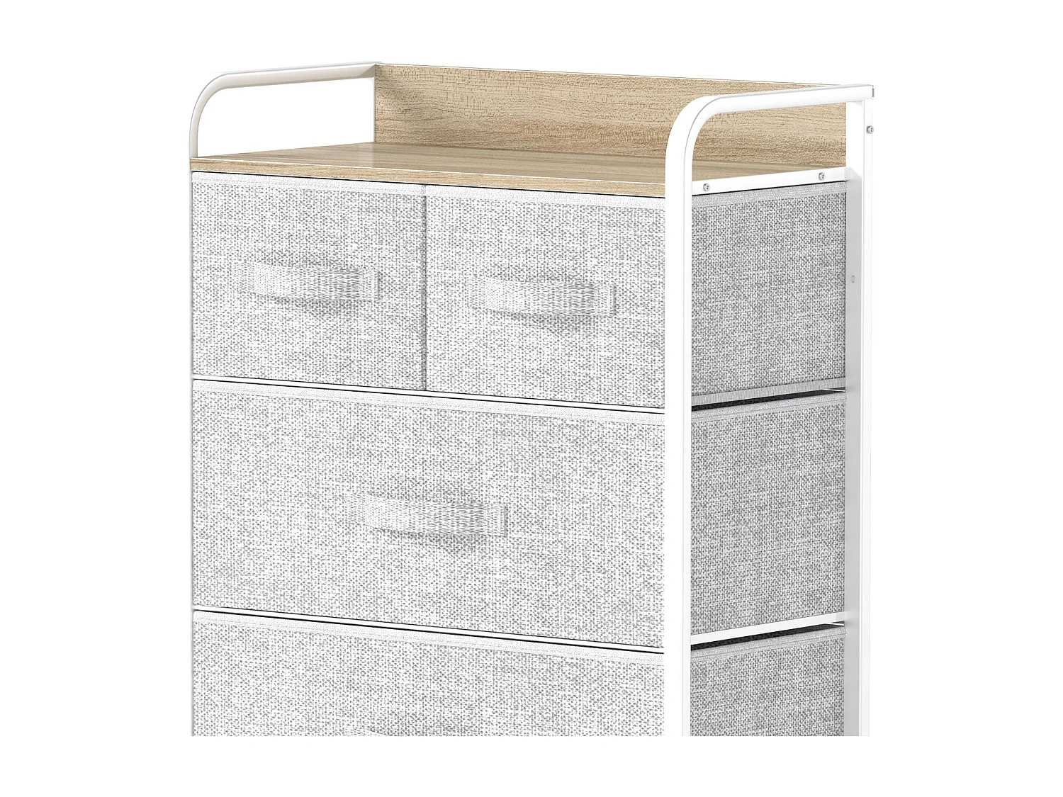 YITAHOME Commode - 5 Tiroirs en Tissu Meuble de Rangement - Tour en Tissu - Cadre Acier Robuste - Chambre - Salon - Gris Clair