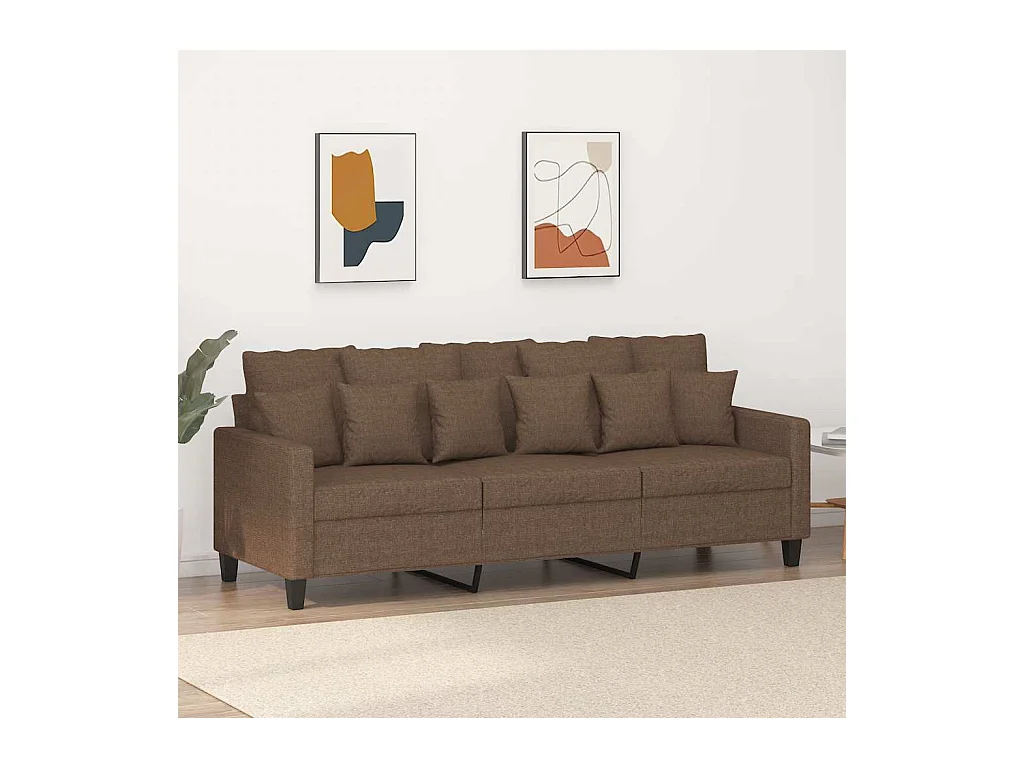 Driezitsbank 180 cm stof bruin