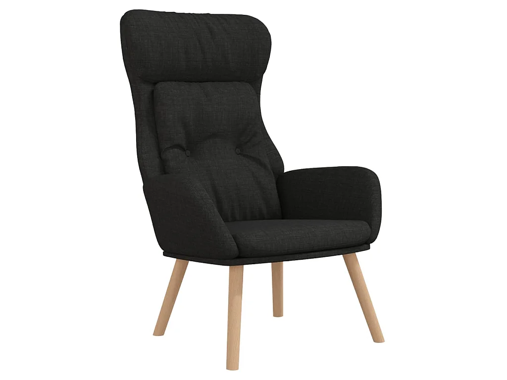 Relaxstoel met voetenbank stof zwart