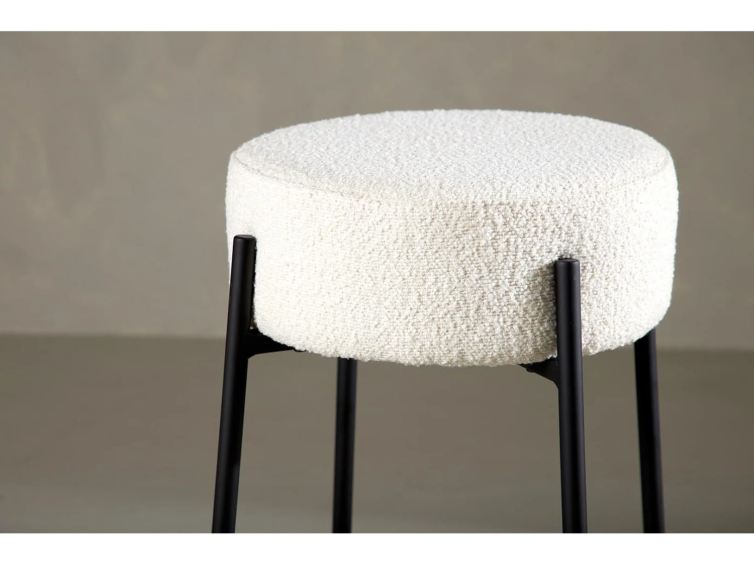 Tabouret de Bar Bouclette "Tucson" 60cm Blanc