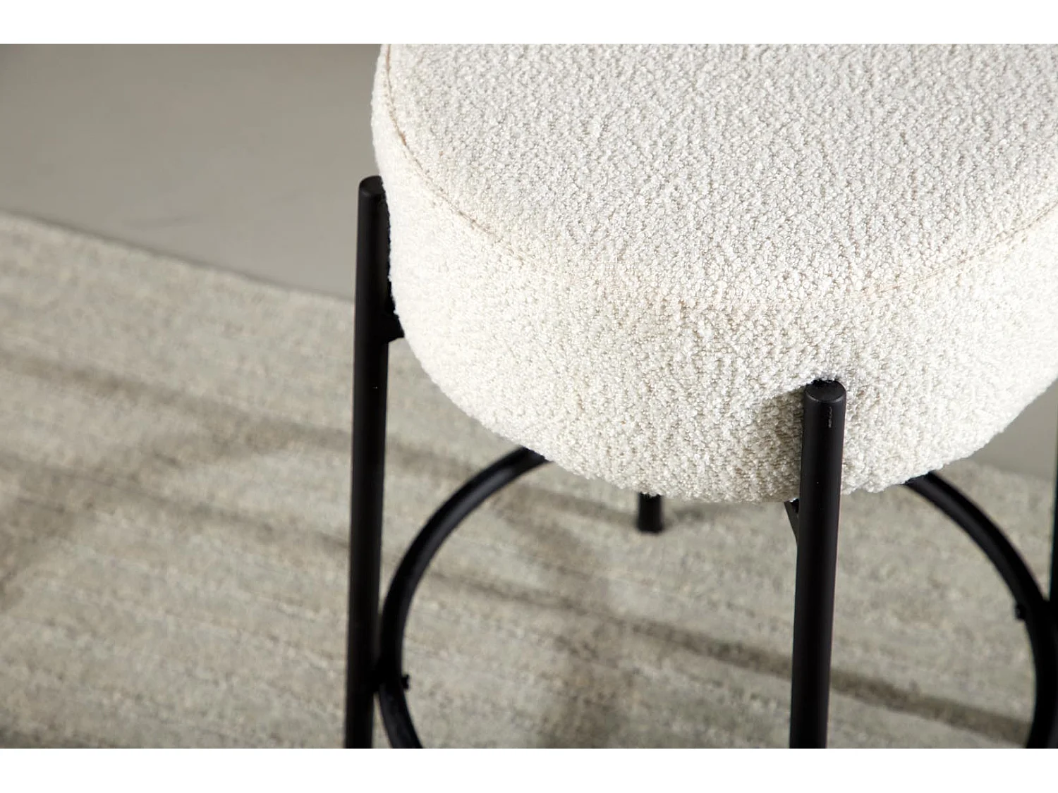 Tabouret de Bar Bouclette "Tucson" 60cm Blanc