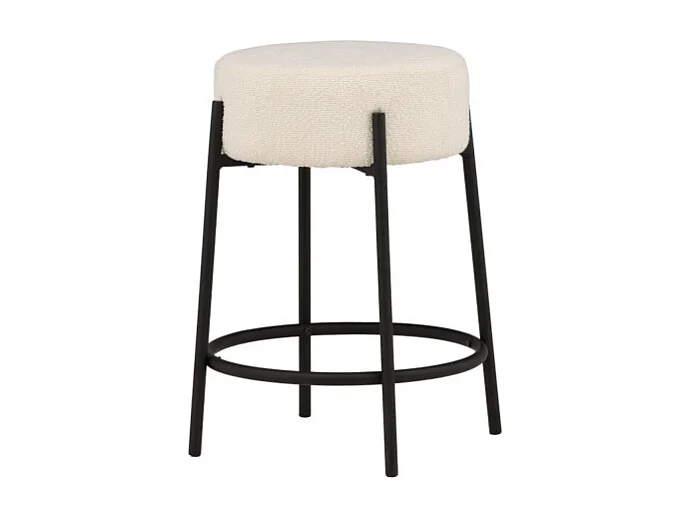 Tabouret de Bar Bouclette "Tucson" 60cm Blanc
