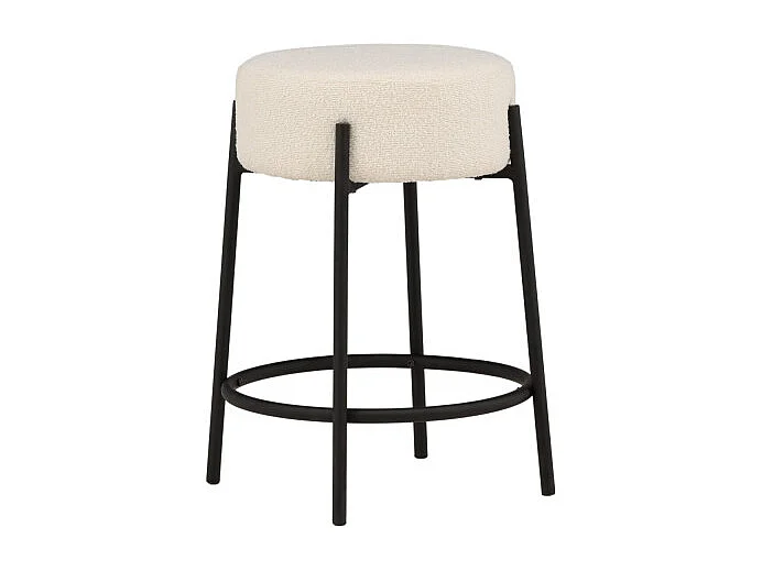 Tabouret de Bar Bouclette "Tucson" 60cm Blanc