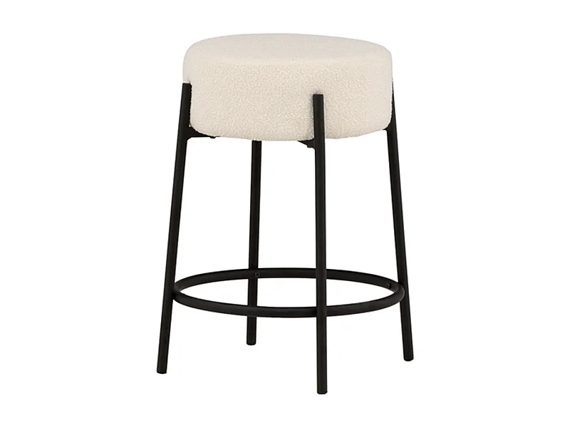 Tabouret de Bar Bouclette "Tucson" 60cm Blanc