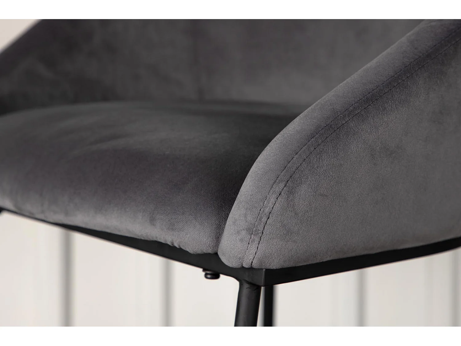 Chaise de Bar en Velours "Alton" 97cm Gris Foncé