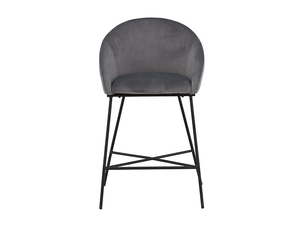 Chaise de Bar en Velours "Alton" 97cm Gris Foncé