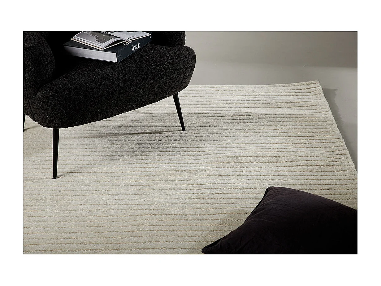 Tapis Déco en Laine "Milton" 202x300cm Blanc