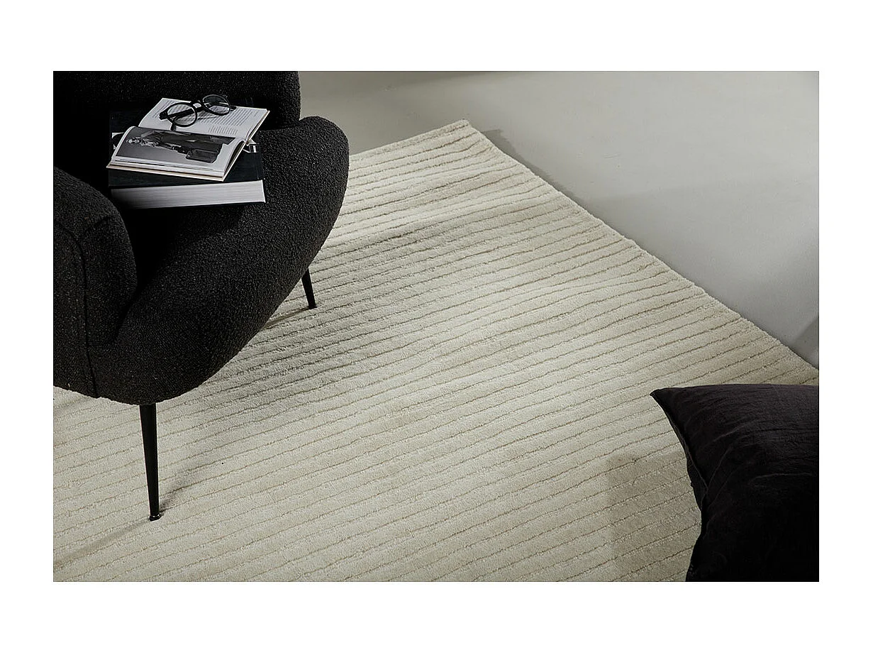 Tapis Déco en Laine "Milton" 202x300cm Blanc