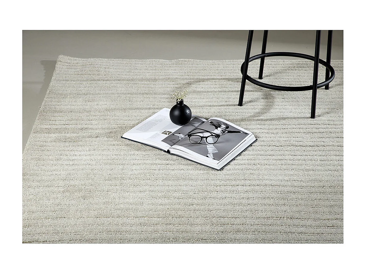Tapis Déco en Laine "Milton" 162x230cm Gris Clair
