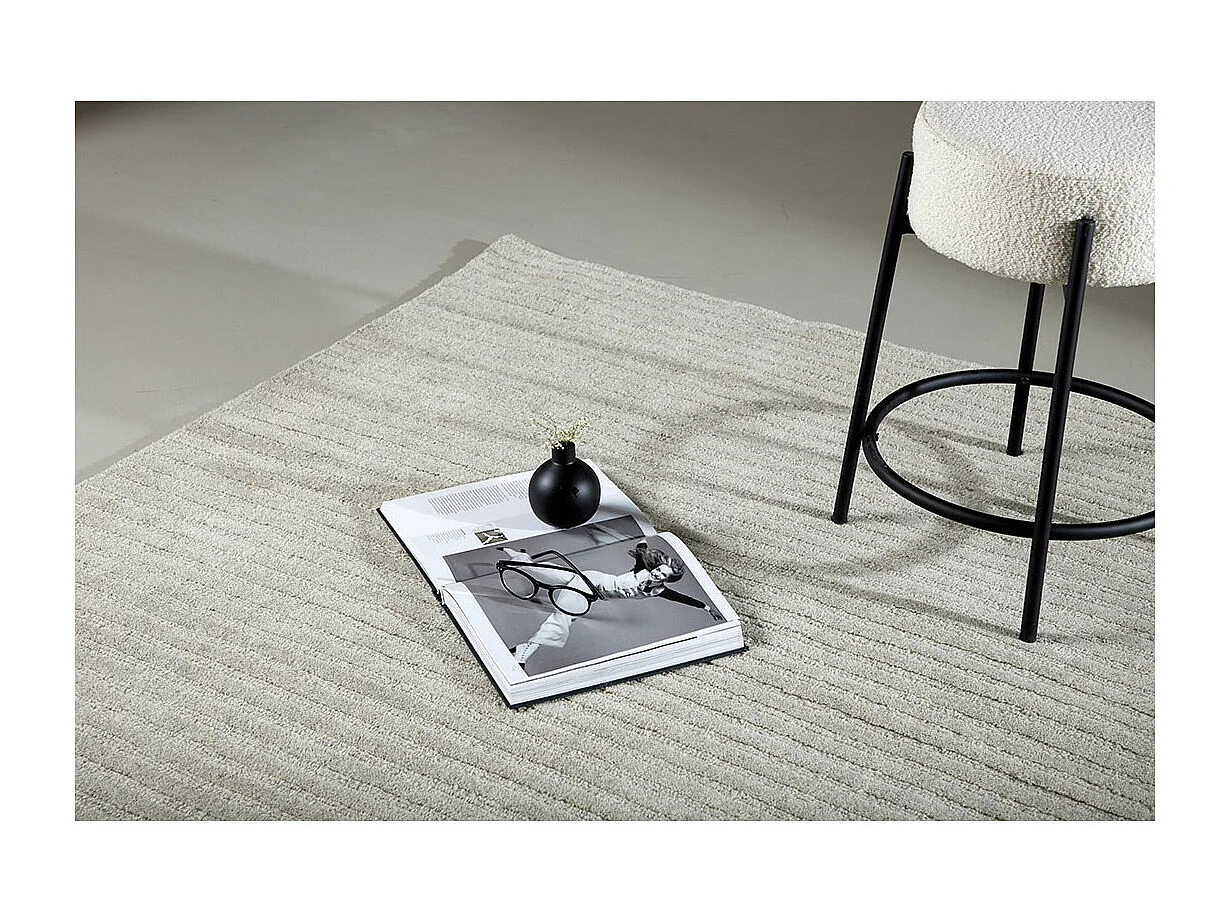 Tapis Déco en Laine "Milton" 162x230cm Gris Clair