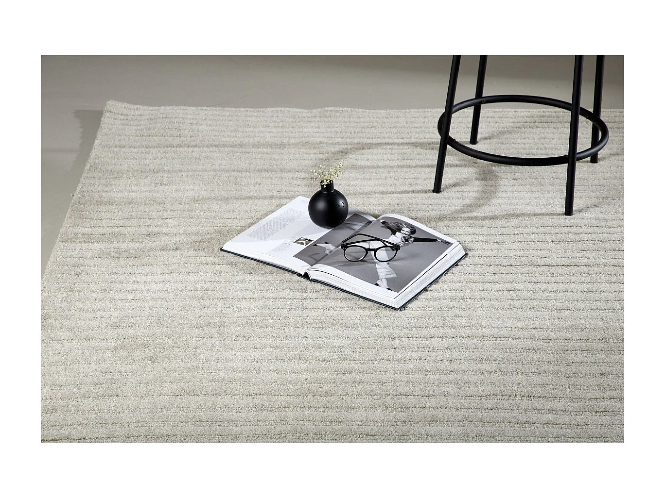 Tapis Déco en Laine "Milton" 162x230cm Gris Clair