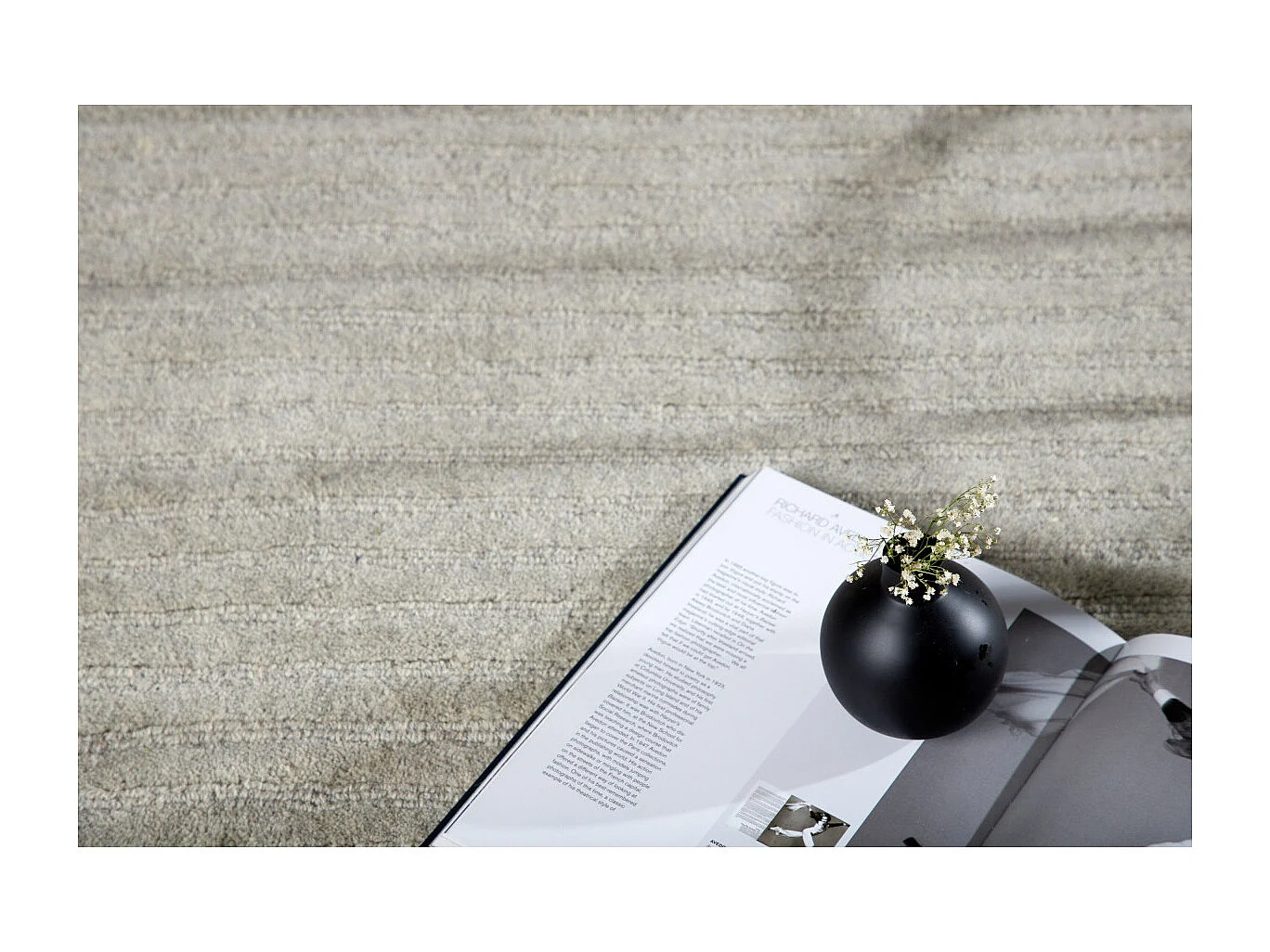 Tapis Déco en Laine "Milton" 162x230cm Gris Clair