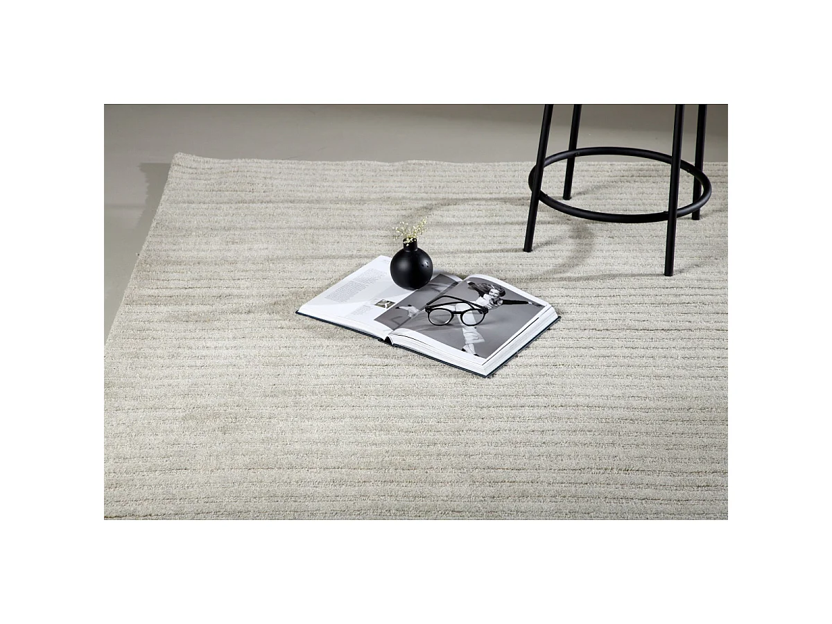 Tapis Déco en Laine "Milton" 162x230cm Gris Clair