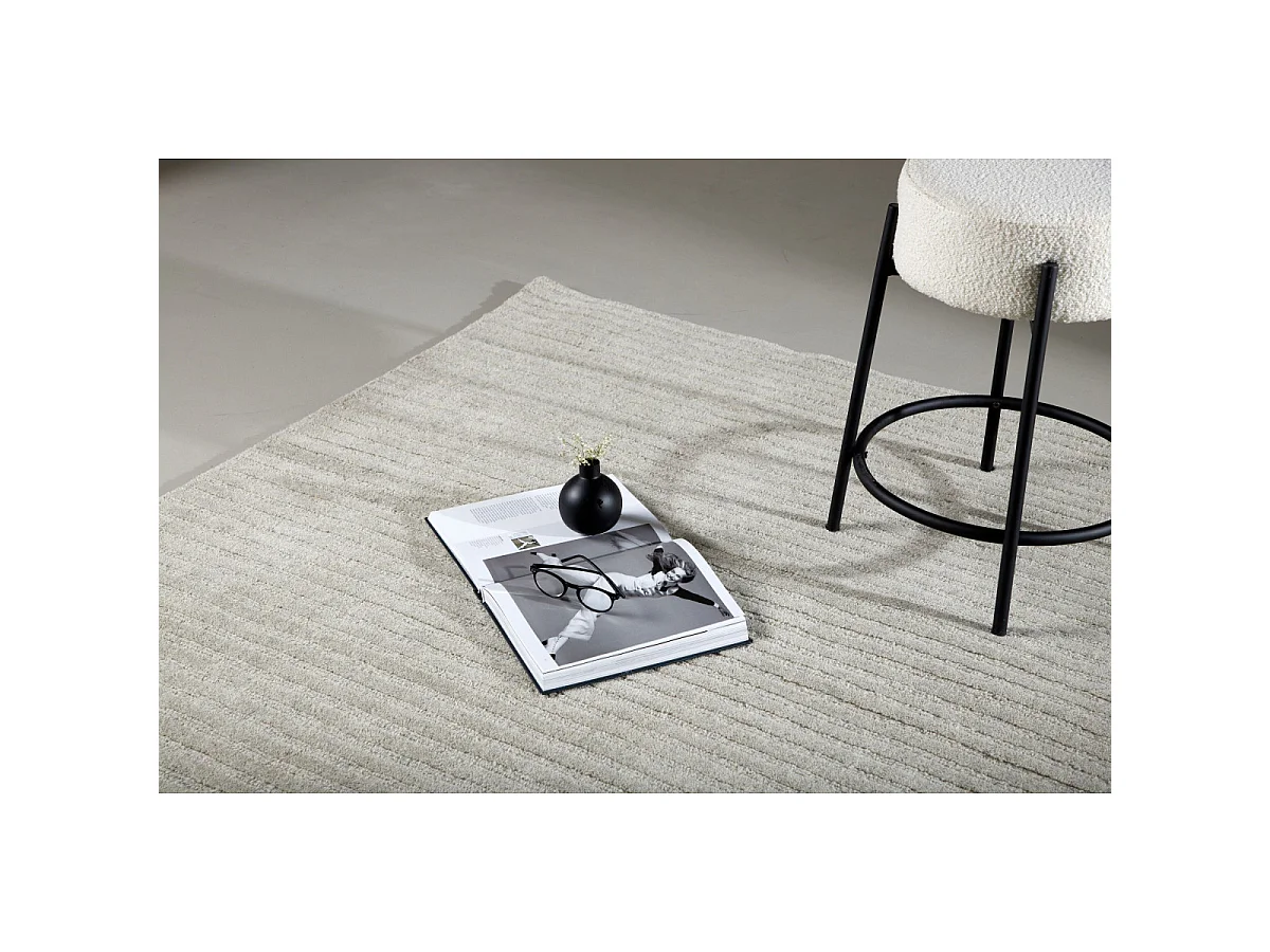 Tapis Déco en Laine "Milton" 162x230cm Gris Clair