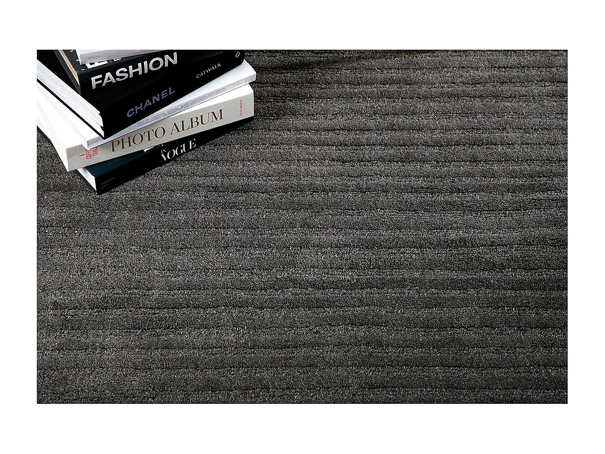 Tapis Déco en Laine "Milton" 162x230cm Gris Foncé
