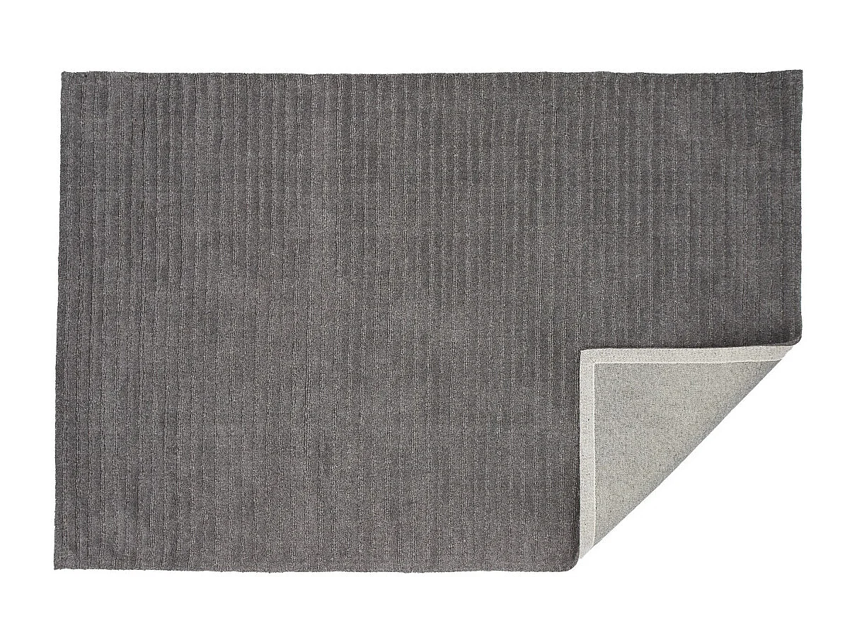 Tapis Déco en Laine "Milton" 162x230cm Gris Foncé