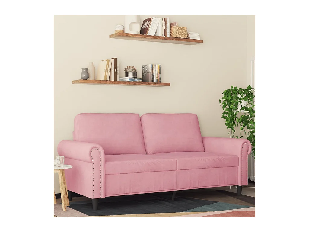 Canapé à 2 places Rose 140 cm Velours