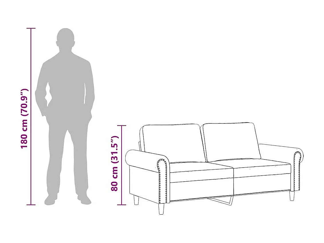 Kanapa 2-osobowa Różowa 140 cm Wełna Nowoczesna Wygodna