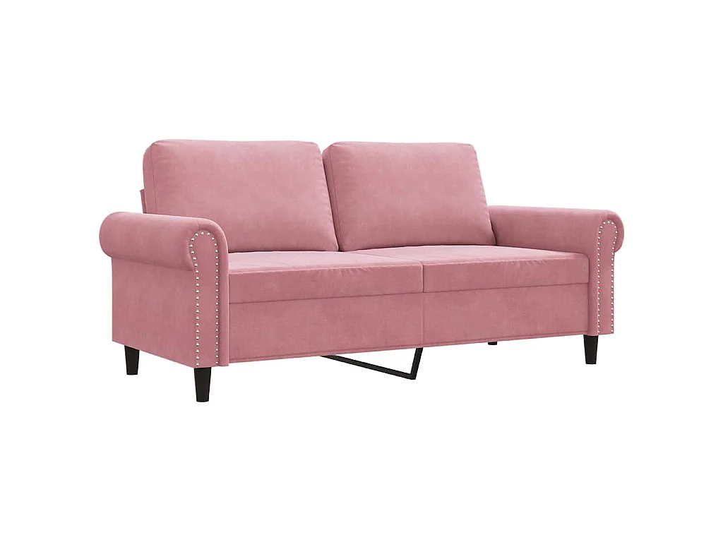 Divano a 2 Posti Rosa 140 cm in Velluto