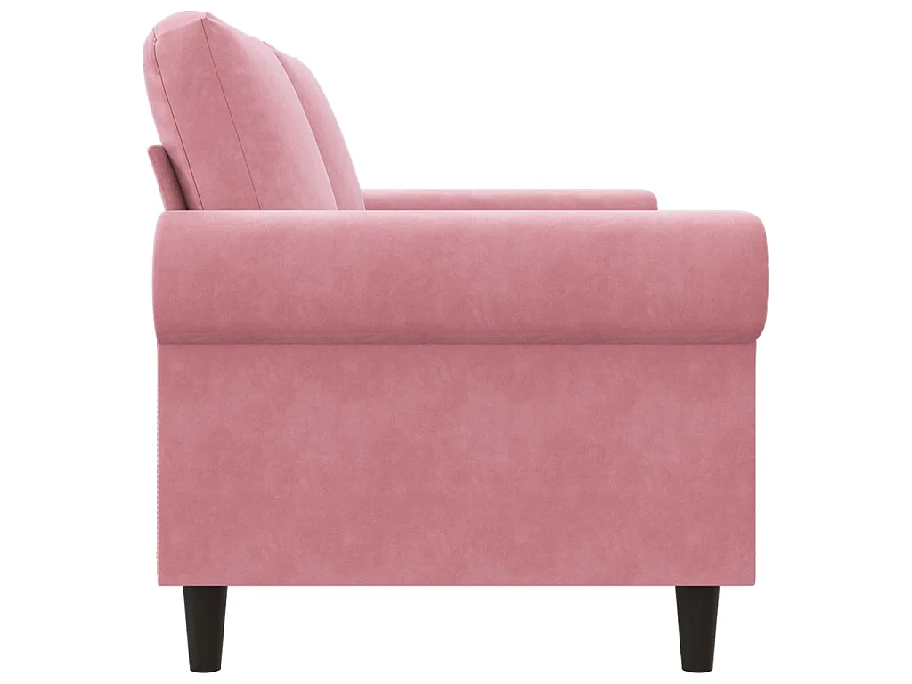 Divano a 2 Posti Rosa 140 cm in Velluto