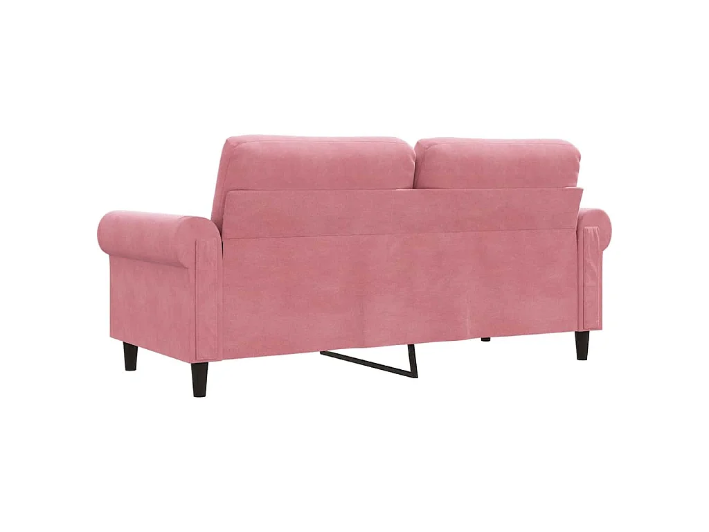 Divano a 2 Posti Rosa 140 cm in Velluto