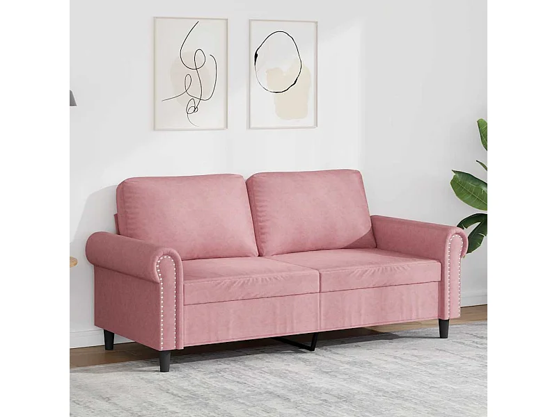 Divano a 2 Posti Rosa 140 cm in Velluto