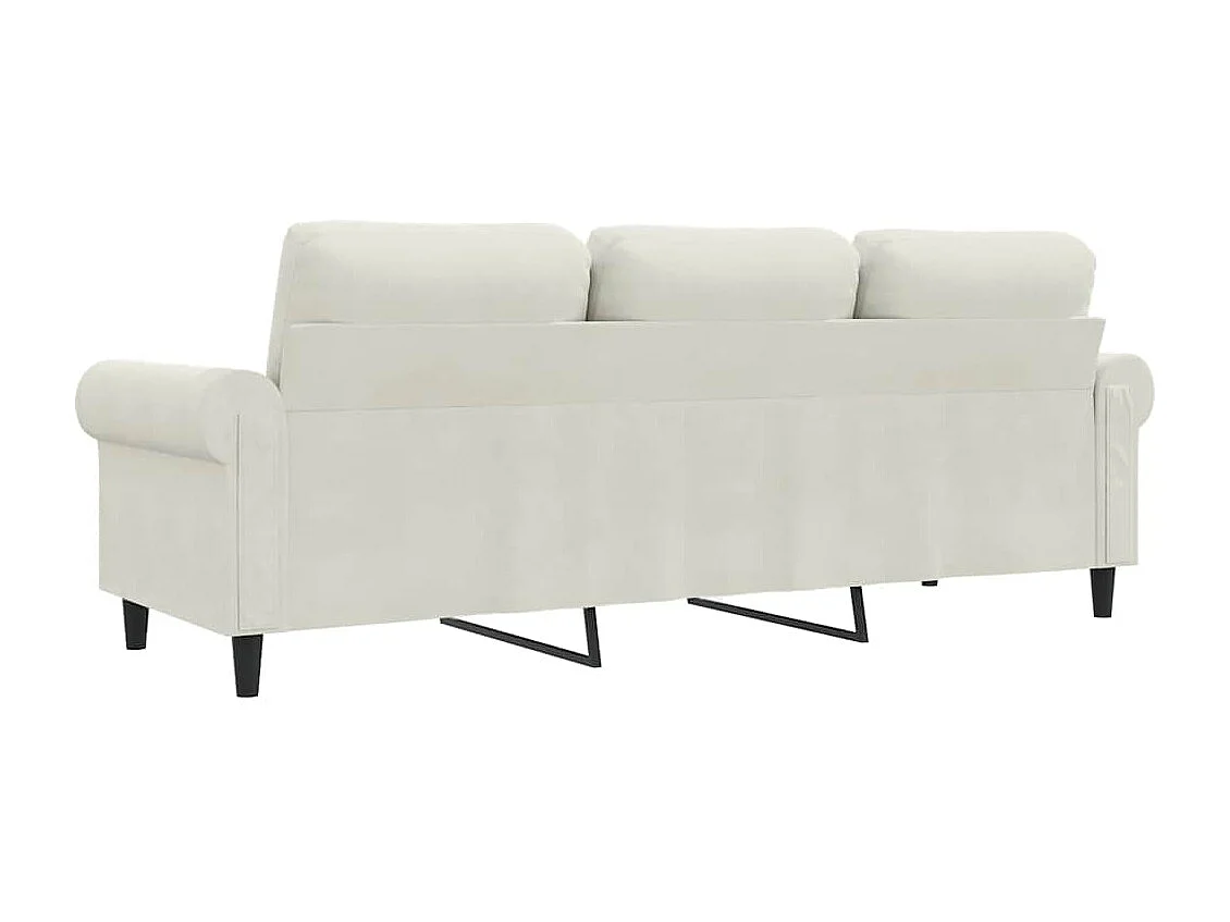 Canapé à 3 places Crème 180 cm Velours