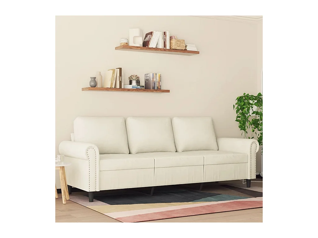 3-Sitzer-Sofa Creme 180 cm Samt