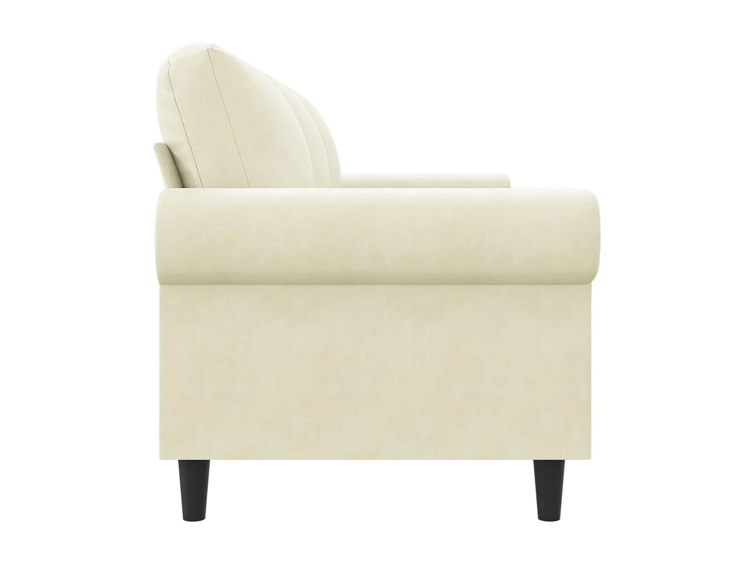 Kanapa 3-osobowa w kolorze kremowym z weluru, nowoczesna, 180 cm