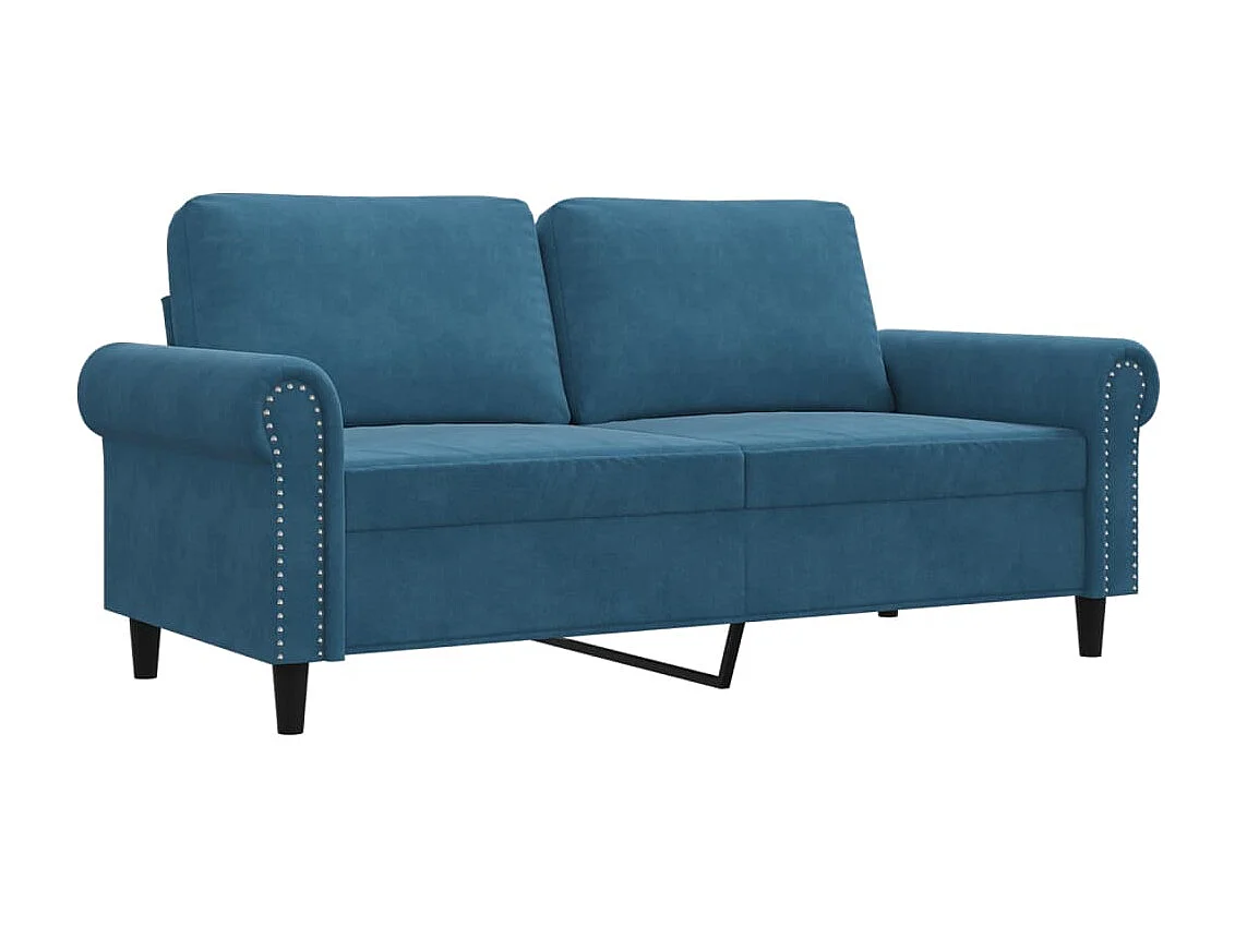 Sofá de 2 plazas terciopelo azul 140 cm