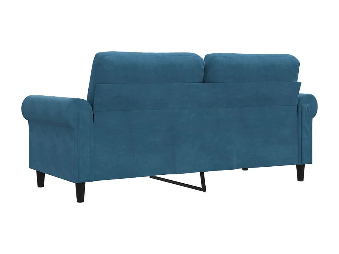 Sofá de 2 plazas terciopelo azul 140 cm
