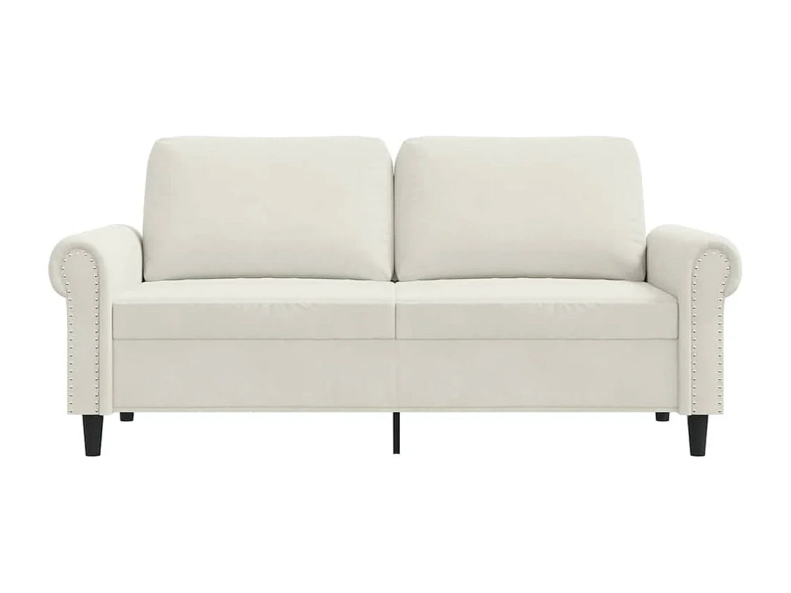 Tweezitsbank 140 cm fluweel crèmekleurig