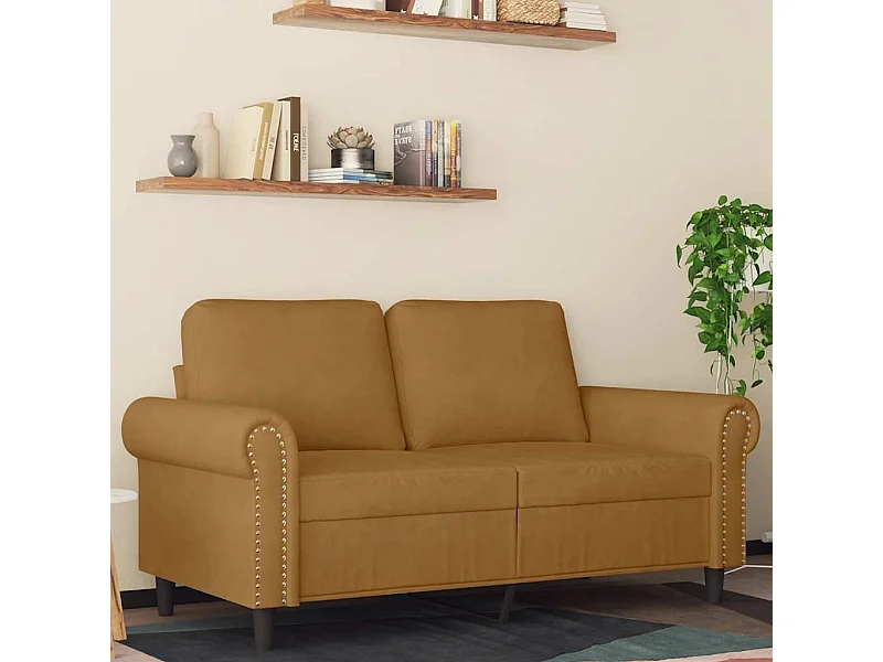 2-Sitzer-Sofa Braun 120 cm Samt