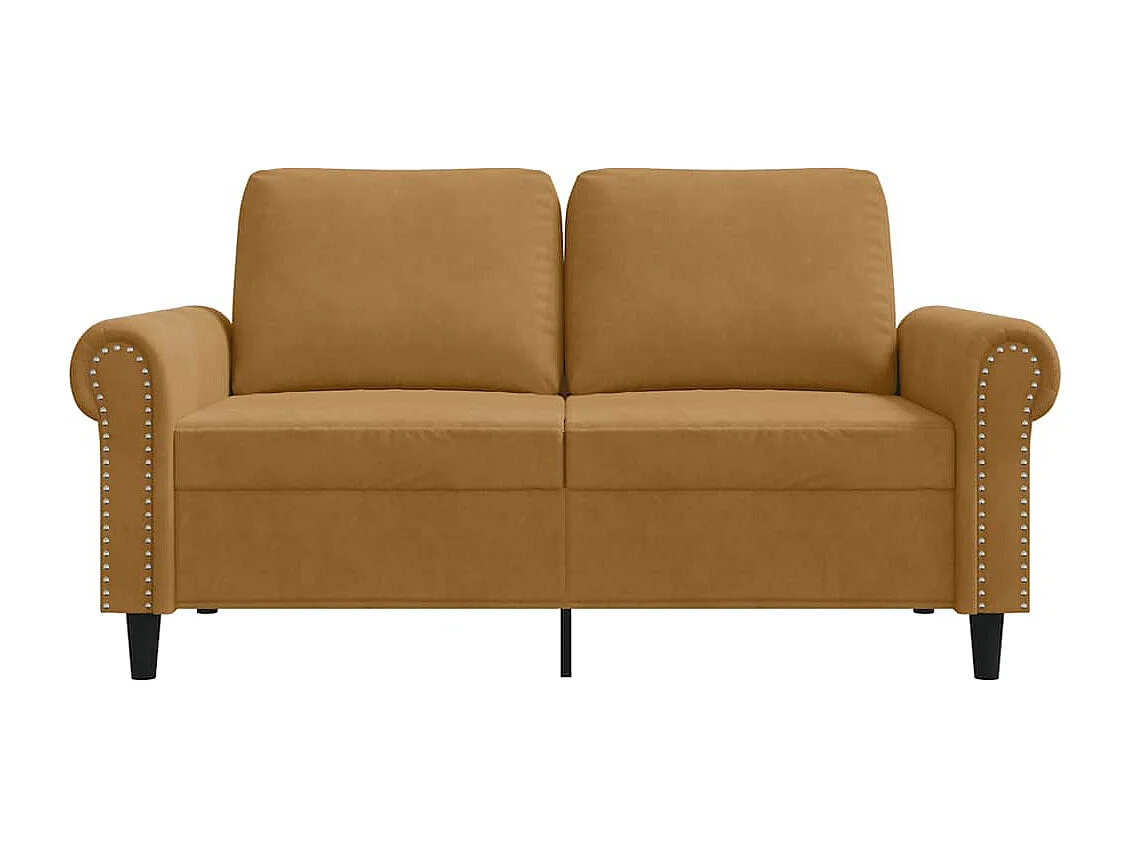 Canapé à 2 places Marron 120 cm Velours