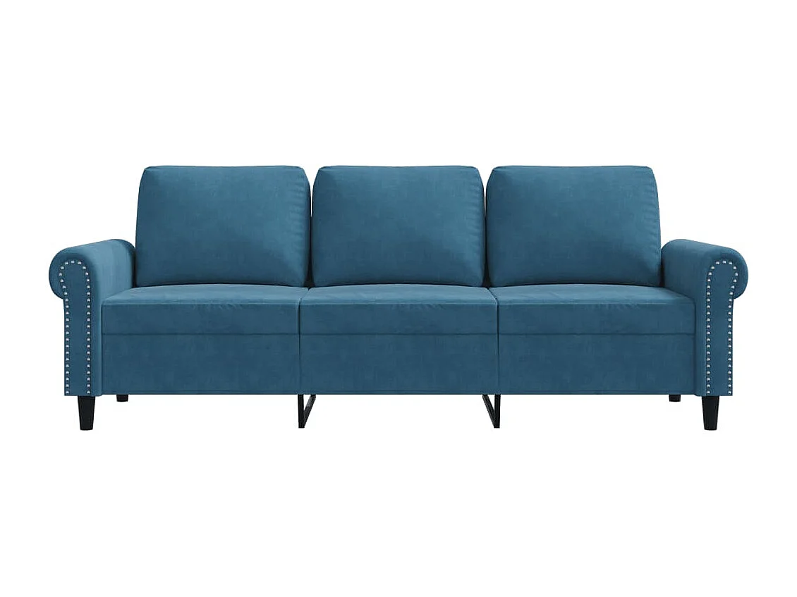 Sofá de 3 plazas terciopelo azul 180 cm